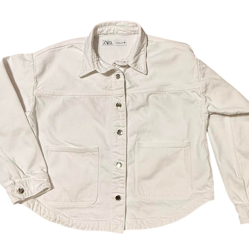 ZARA White Denim Oversized Jacket – Women’s